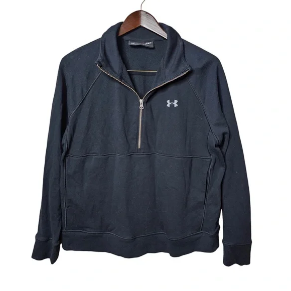 Under Armour Men's Black Half Zip Sweatshirt - Performance Pullover - Picture 2 of 5